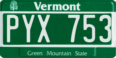 VT license plate PYX753