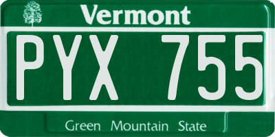 VT license plate PYX755