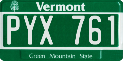 VT license plate PYX761