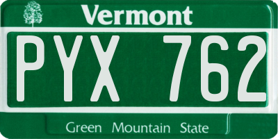 VT license plate PYX762