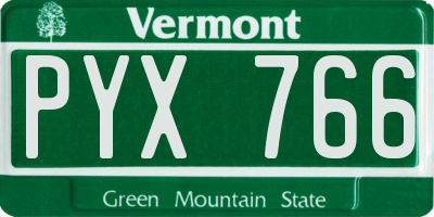 VT license plate PYX766