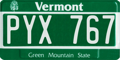 VT license plate PYX767