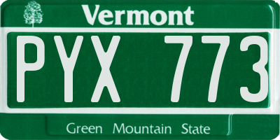 VT license plate PYX773