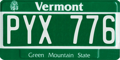 VT license plate PYX776