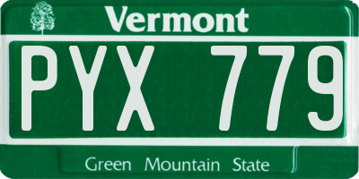 VT license plate PYX779