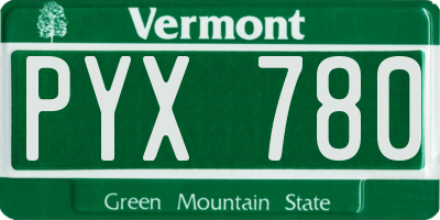 VT license plate PYX780