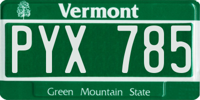 VT license plate PYX785