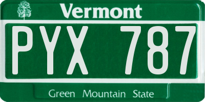 VT license plate PYX787