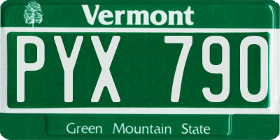 VT license plate PYX790