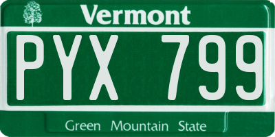 VT license plate PYX799