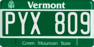 VT license plate PYX809