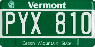 VT license plate PYX810