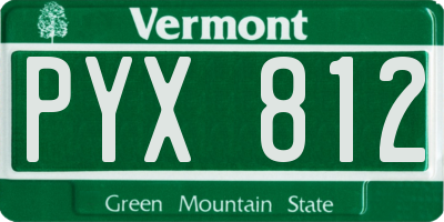VT license plate PYX812