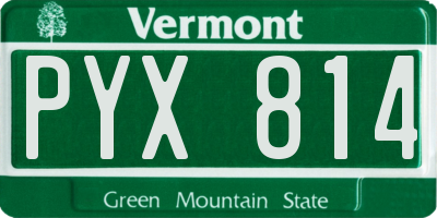 VT license plate PYX814