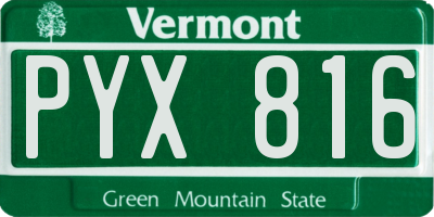 VT license plate PYX816