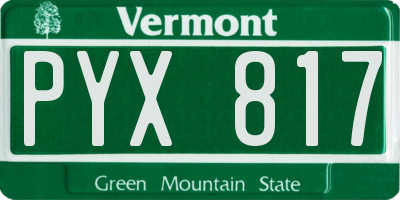 VT license plate PYX817