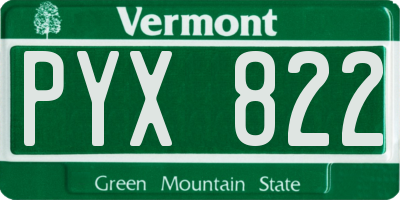 VT license plate PYX822