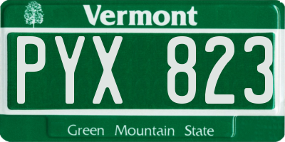 VT license plate PYX823