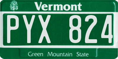 VT license plate PYX824