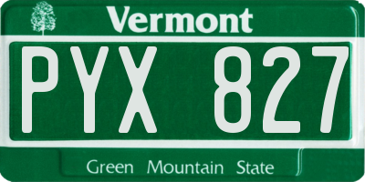 VT license plate PYX827