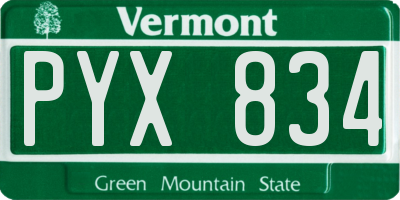 VT license plate PYX834