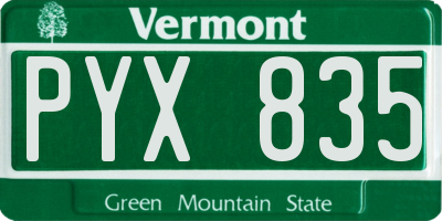 VT license plate PYX835