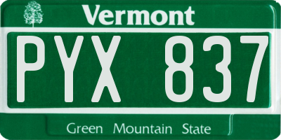 VT license plate PYX837