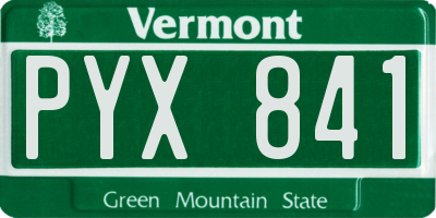 VT license plate PYX841