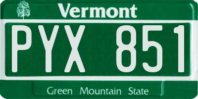 VT license plate PYX851
