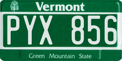 VT license plate PYX856