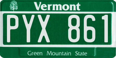 VT license plate PYX861