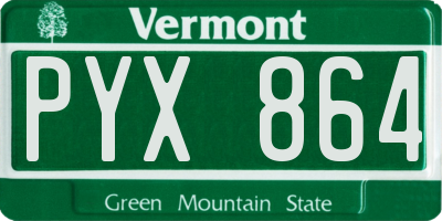 VT license plate PYX864