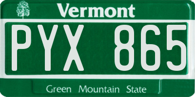 VT license plate PYX865