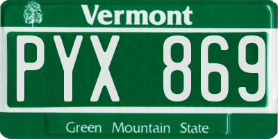 VT license plate PYX869