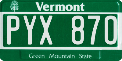 VT license plate PYX870