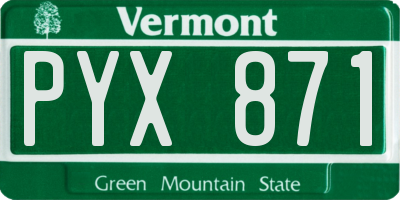 VT license plate PYX871