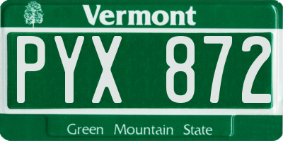 VT license plate PYX872