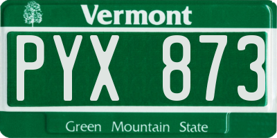 VT license plate PYX873
