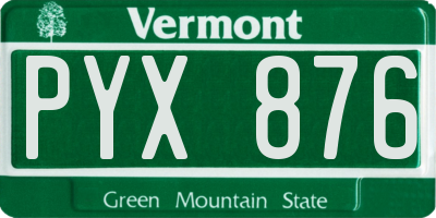 VT license plate PYX876