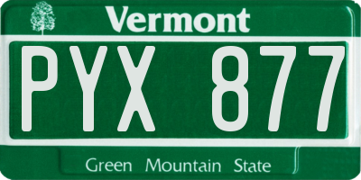 VT license plate PYX877