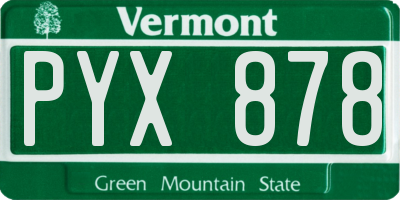 VT license plate PYX878