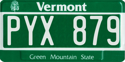 VT license plate PYX879