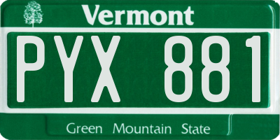 VT license plate PYX881