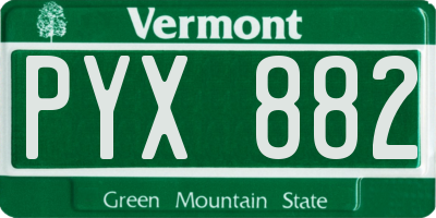 VT license plate PYX882