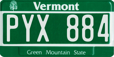 VT license plate PYX884