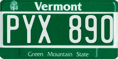 VT license plate PYX890