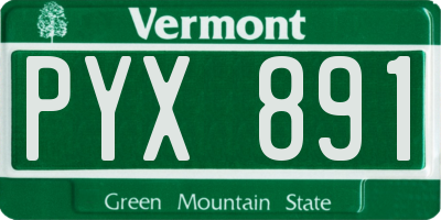 VT license plate PYX891