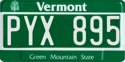 VT license plate PYX895