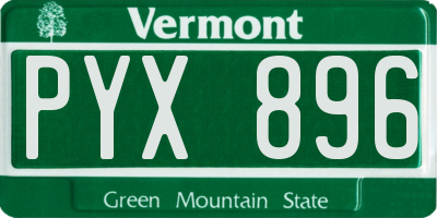 VT license plate PYX896