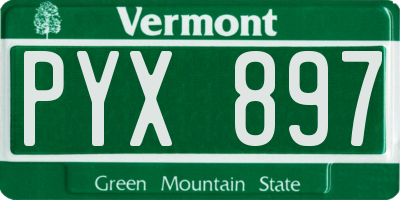 VT license plate PYX897
